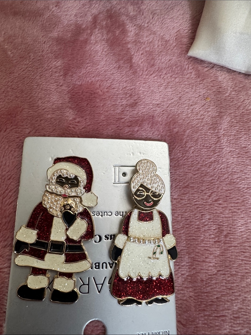 Holiday Santa and Mrs. Claus earrings